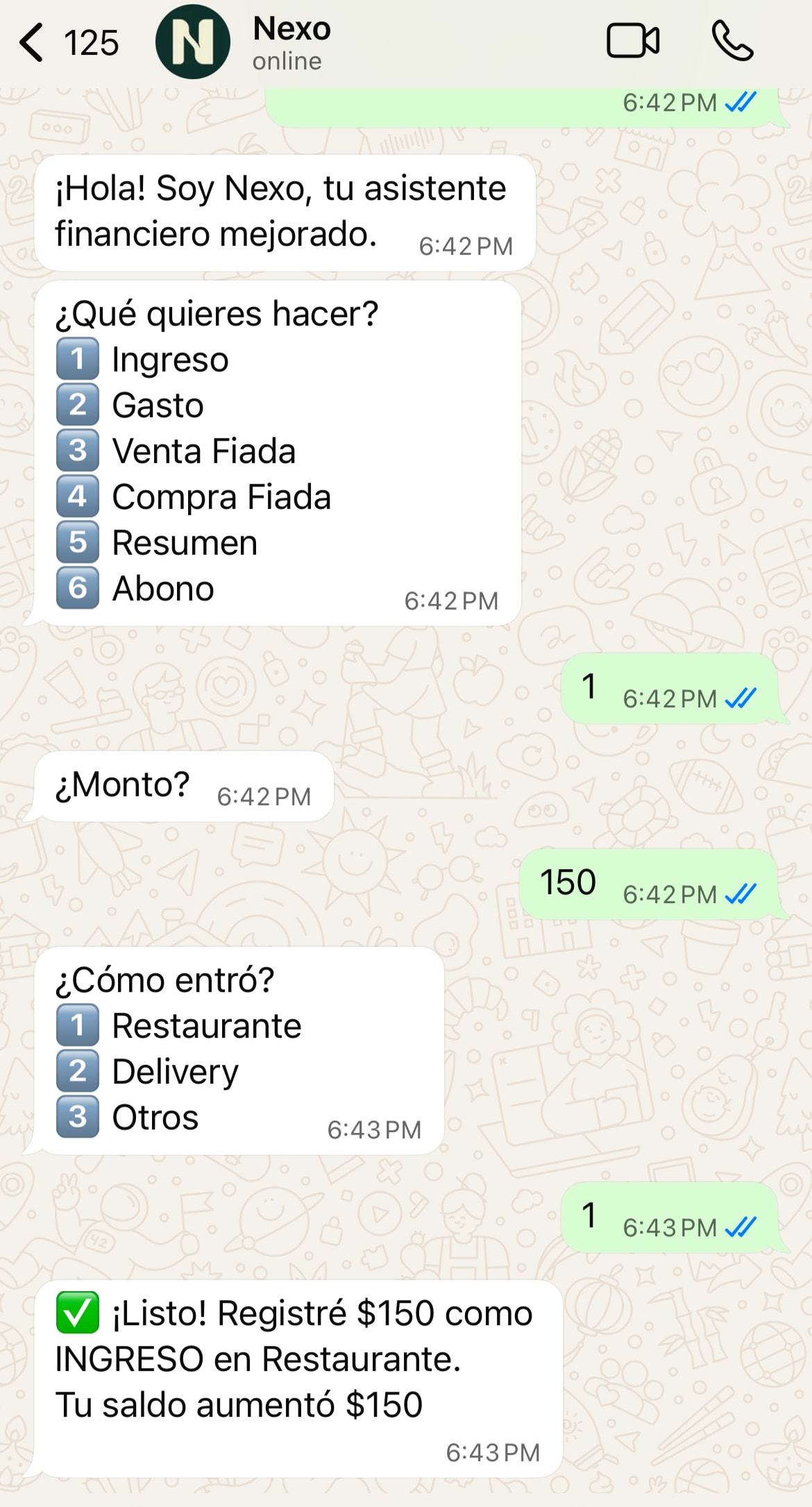 Finanzas vía WhatsApp